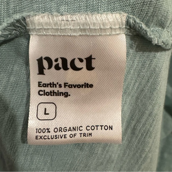 Pact Organic Cotton V-Neck Casual Dress – Size Large – Soft Blue Sage - Picture 5 of 5